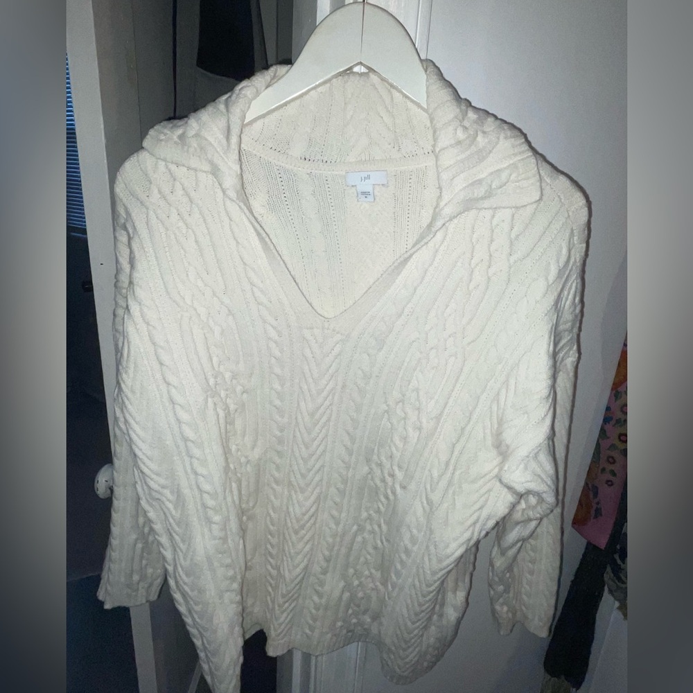 J. Jill Ivory Cowl Neck Sweater